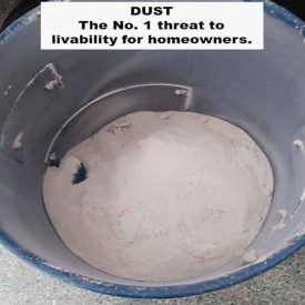 Silica dust produced by non-dust-free tile removal